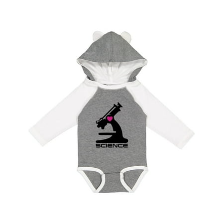 

Inktastic Love Science Microscope and Heart Gift Baby Boy or Baby Girl Long Sleeve Bodysuit