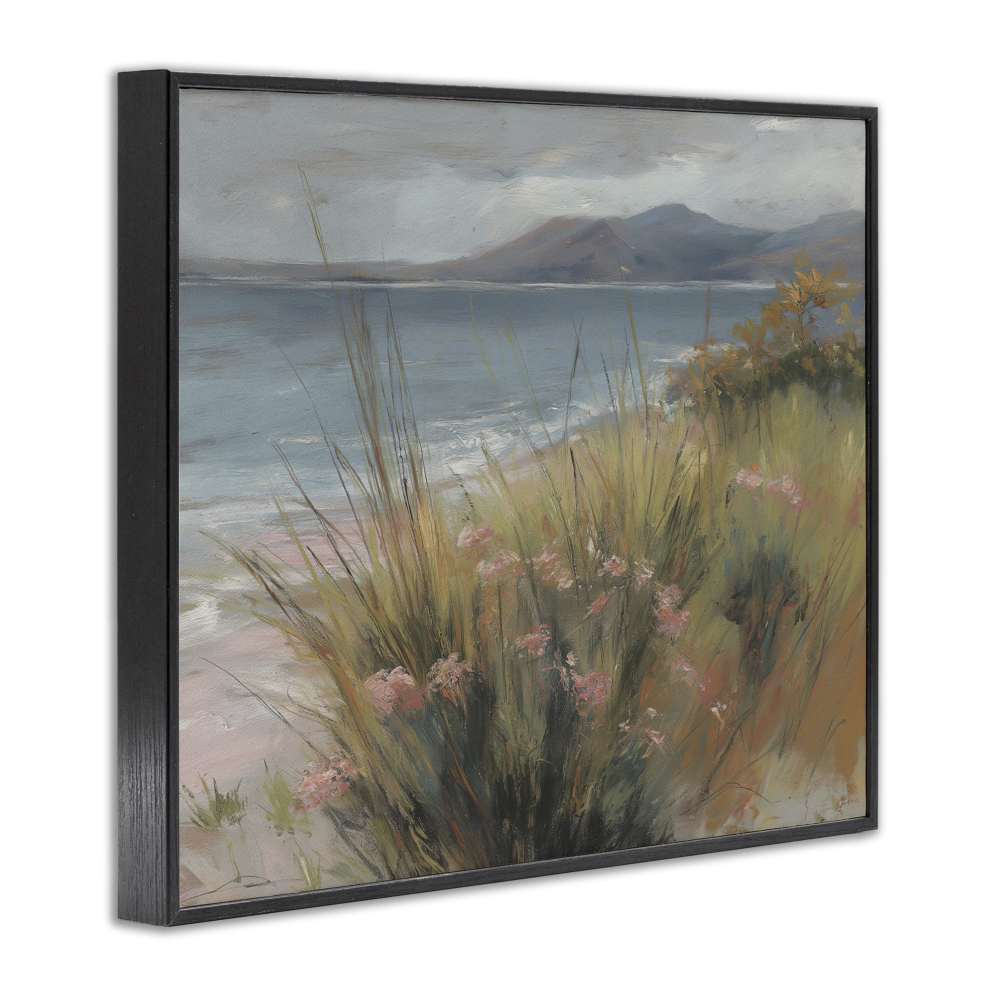 Stupell Industries The Green Valley Beach Black Framed Giclee Art, design by Svetlana Aleynikova
