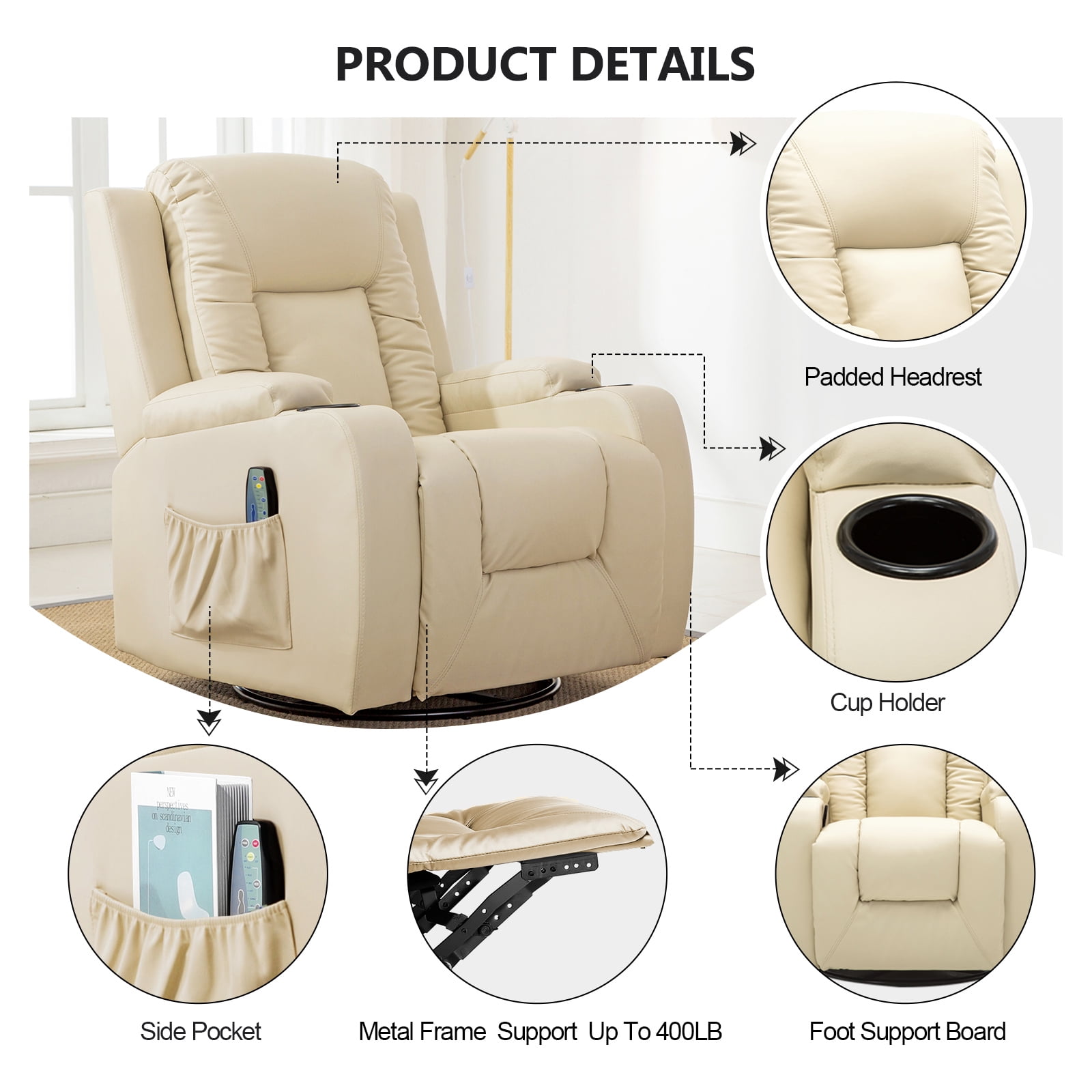 cream recliner chair