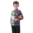 thumbnail image 5 of Cethrio Boys Plaid Shirts, Collared Fall Casual Long Sleeve Button Down Shirts Hot Pink Size 6, 5 of 5