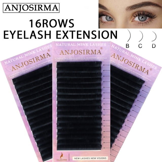 ANJOSIRMA Línea De Pestañas A Y Volumen Caja Púrpura Ruso Extensión-0.05 0.07 0.15 C Y D nagaraku Gao Jiahui unisex