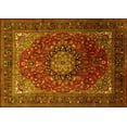 thumbnail image 1 of Ahgly Company Machine Washable Indoor Rectangle Medallion Yellow Traditional Area Rugs, 5' x 8', 1 of 4