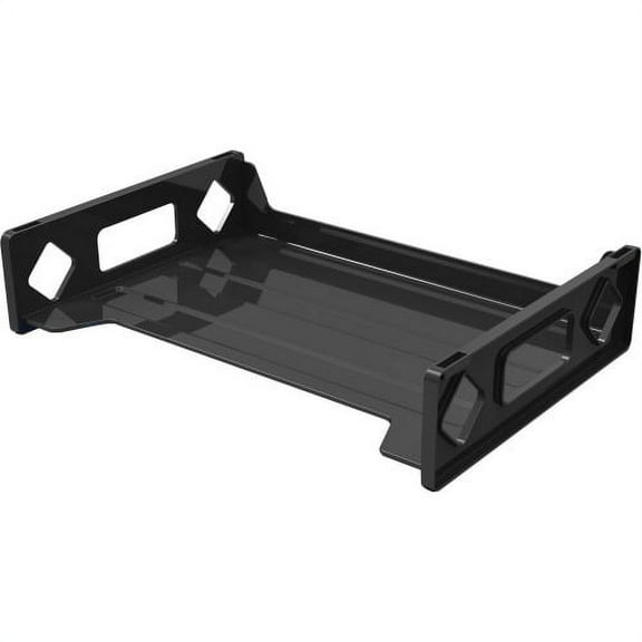 Deflecto Sustainable Office Stackable Desk Tray Desktop - Recycled - Black - Plastic - 1Each