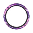 thumbnail image 2 of YFYANG Universal Elastic Purple Watercolor Floral Doodle Car Steering Wheel Cover, Non-Slip Sweat Absorbent, 2 of 8