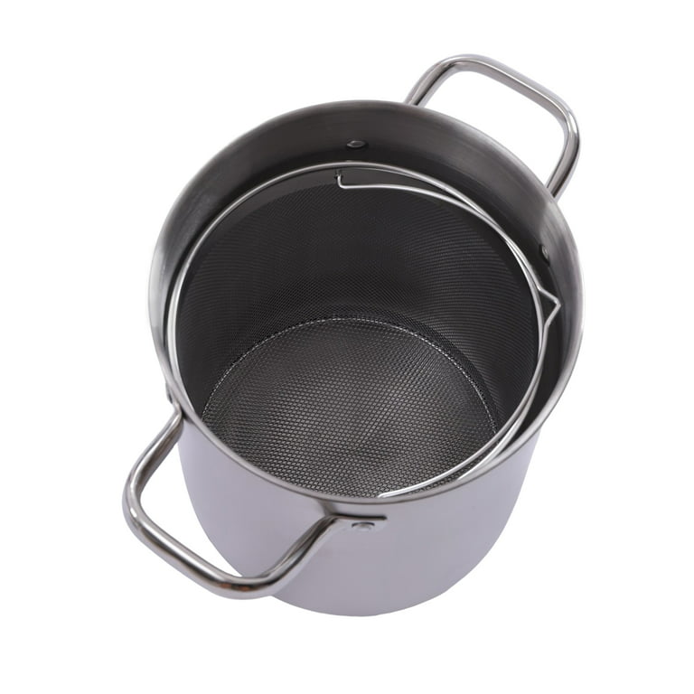 24cm Stainless Steel Chip Pan Deep Fryer With Lid & Frying Basket