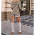 thumbnail image 2 of SOMER Off the Shoulder Sweater Knit Pullover Tops Sweaters for Women Long Sleeve Off The Shoulder Tops Casual Loose Winter Sweaters Apricot, 2 of 6