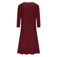 thumbnail image 6 of Njoeus Women's Casual Plain Long Sleeve T-Shirt Dress Crewneck Comfy Loose Flowy Dresses S-3XL, 6 of 9