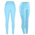 thumbnail image 2 of ZOIGHDA Leggings with Pockets for Women Belly Control Workout Sports Yoga Athletic Leggings for Women(Sky Blue,Medium), 2 of 9