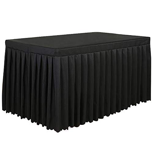 Tina 8 Ft Polyester Fitted Tablecloth Table Skirt For Wedding Banquet Trade Show Black Walmart Com Walmart Com