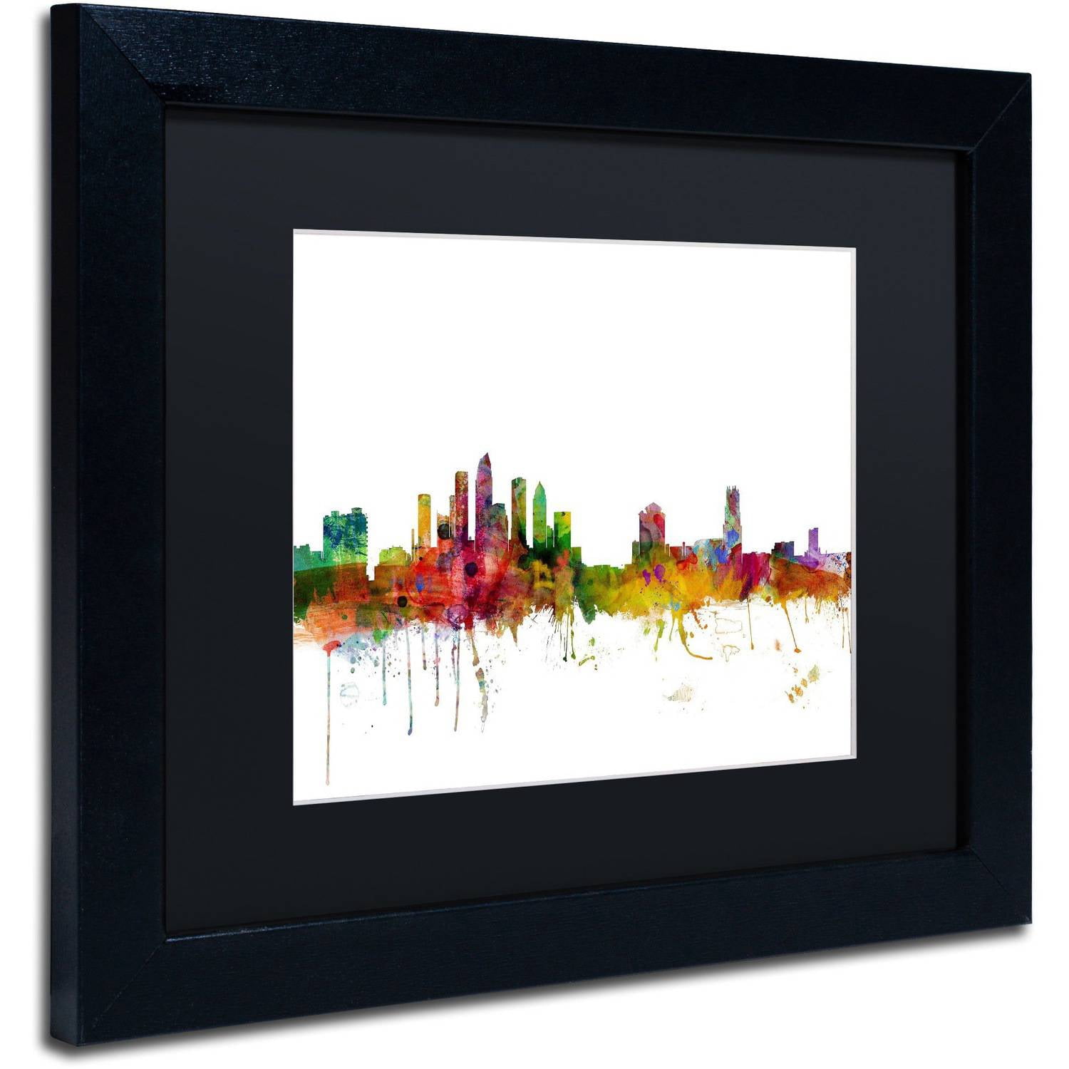 Trademark Fine Art 'Tampa Florida Skyline' Canvas Art by Michael Tompsett, Black Matte, Black Frame