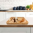 thumbnail image 2 of Serving Tray with Handles Rattan Serving Tray Rectangular Woven Tray Decorative Tray Organizing Tabletop Bathroom Kitchen Counter 3PCS, 2 of 8