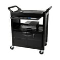 thumbnail image 3 of Rubbermaid Commercial Utility Cart With Locking Doors, Two-Shelf, 33.63w x 18.63d x 37.75h, Black -RCP345700BLA, 3 of 8