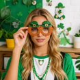 thumbnail image 2 of KKBOTIVE St. Patrick's Day Party Glasses Novelty Shamrock Eyewear for Festive Prom Celebration, Orange One Size, 2 of 4