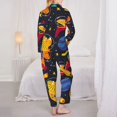 thumbnail image 5 of Disketp Pajamas Set Long Sleeve Sleepwear Womens Button Down Nightwear Pj Sets-Dinosaurs In Space, 5 of 9