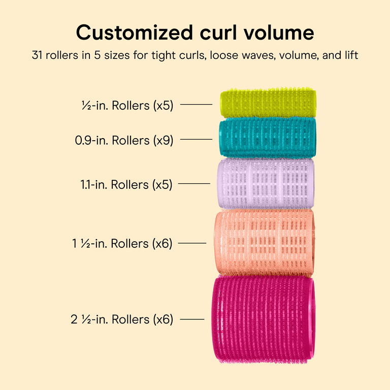 Conair Self-Grip Velcro Hair Rollers, 31 Count, 5 Sizes photo 4