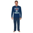 thumbnail image 3 of Family Matching Christmas Pajamas Santa's Favorite Goalie Hockey Theme in Navy Blue, Sizes NB to 6XL, 3 of 7