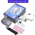 thumbnail image 5 of Lupas con 2 luces LED, auriculares con lupa frontal manos libres para coser, leer, joyería, manualidades (5 lentes desmontables), 5 of 5