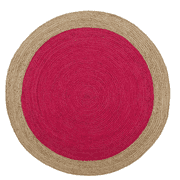 Jaipur Art And Craft Traditional 100x100 CM (3.33 x 3.33 Square feet)(39 x 39.00 Inch)Multicolor Round Jute AreaRug Carpet throw