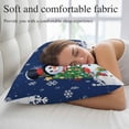 thumbnail image 5 of Navy Blue Snowman Christmas Pillow Covers, Linen Long Throw Pillow Case, Gifts Xmas Tree Winter Snowflake Holiday Pillow Protector Decorative Cushion Cover for Living Room/Bedroom 16" x 24", 5 of 8