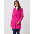 thumbnail image 3 of Abrigos de invierno raglán cruzados con solapa con muesca para mujer Rosa Caliente M, 3 of 6