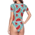 thumbnail image 4 of Naloa Watermelon Women's Short-Sleeved Onesie, One-Piece Swimsuit for Parties, dates, clubs - XX-Large, 4 of 9