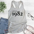 thumbnail image 2 of Vintage 1982 Tank Top, Ladies Racerback Tank Top, 40th Birthday Tank, Fortieth Birthday Tank, B-day Tank, Silver Gray, XX-Large, 2 of 3