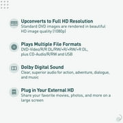 Panasonic DVD Player with Dolby Digital Sound, 1080p HD Upscaling, HDMI & USB Connections - DVD-S700