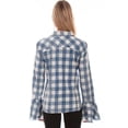 thumbnail image 2 of Scully Leather Honey Creek Blue Plaid Bell Sleeve Top, 2 of 2