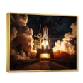 thumbnail image 2 of Designart "Night Launch Space Shuttle I" Space Shuttle Floater Framed Wall Decor, 2 of 7