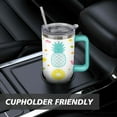 thumbnail image 7 of 40 oz Tumbler Pineapple with Handle Stainless Steel Travel Mug SpillProof Cup Car Cup Holder Friendly for Gym Travel Office, 7 of 7
