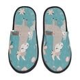 thumbnail image 1 of Fotbe Teal Mama Llama Pantuflas Peludas para Mujer con Estampado, Zapatillas de Peluche, Zapatos de Invierno para Casa, Uso Interior y Exterior-Medium, 1 of 8