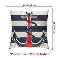 thumbnail image 4 of Acheng  Throw Pillow Covers Nautical Navy Anchor Navy Stripe Ocean Theme Square Pillowcase for Home Decor Sofa Car Bedroom Pillow case,Set of 2 24x24in, 4 of 7