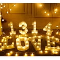 thumbnail image 4 of LED 26 Alfabeto Letra Número Luces Ampersand y Símbolo Amor Corazón Iluminar Lámpara de señal para amor Boda Fiesta en casa Decoración de bar de vacaciones, 4 of 5