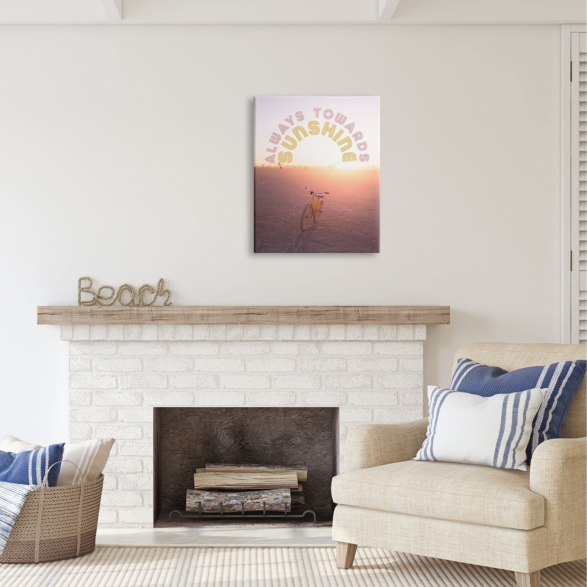 Stupell Industries Always Towards Sunshine Phrase Transportation Painting Gallery Wrapped Canvas Print Wall Art, 24 x 30