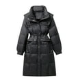thumbnail image 5 of Olyvenn Winter Coats for Women Plus Size Long Puffer Jackets Loose Drawstring Waisted Quilted Jacket Warm Windproof Windbreaker Black XXXL, 5 of 6