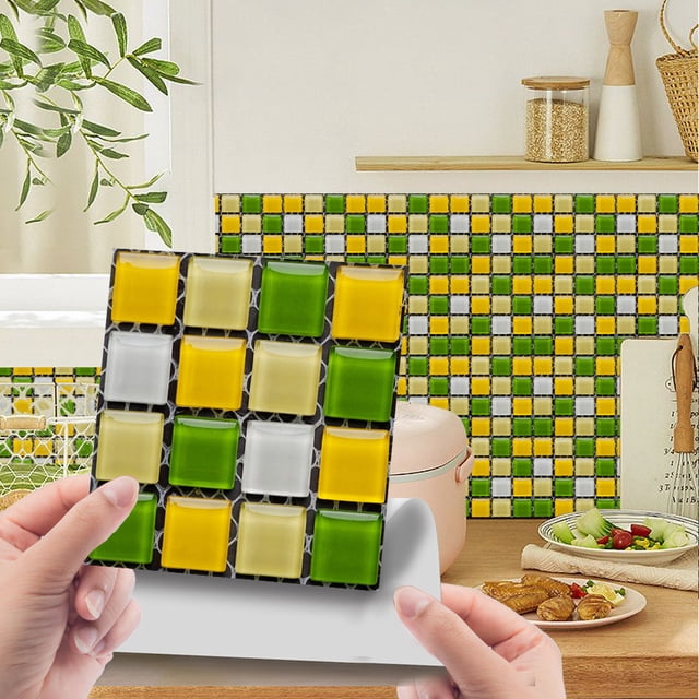 TIMIFIS Home Decor 10pcs 3D Crystal Tile Stickers DIY Waterproof Self-Adhesive Wall Stickers Office DecorFall
