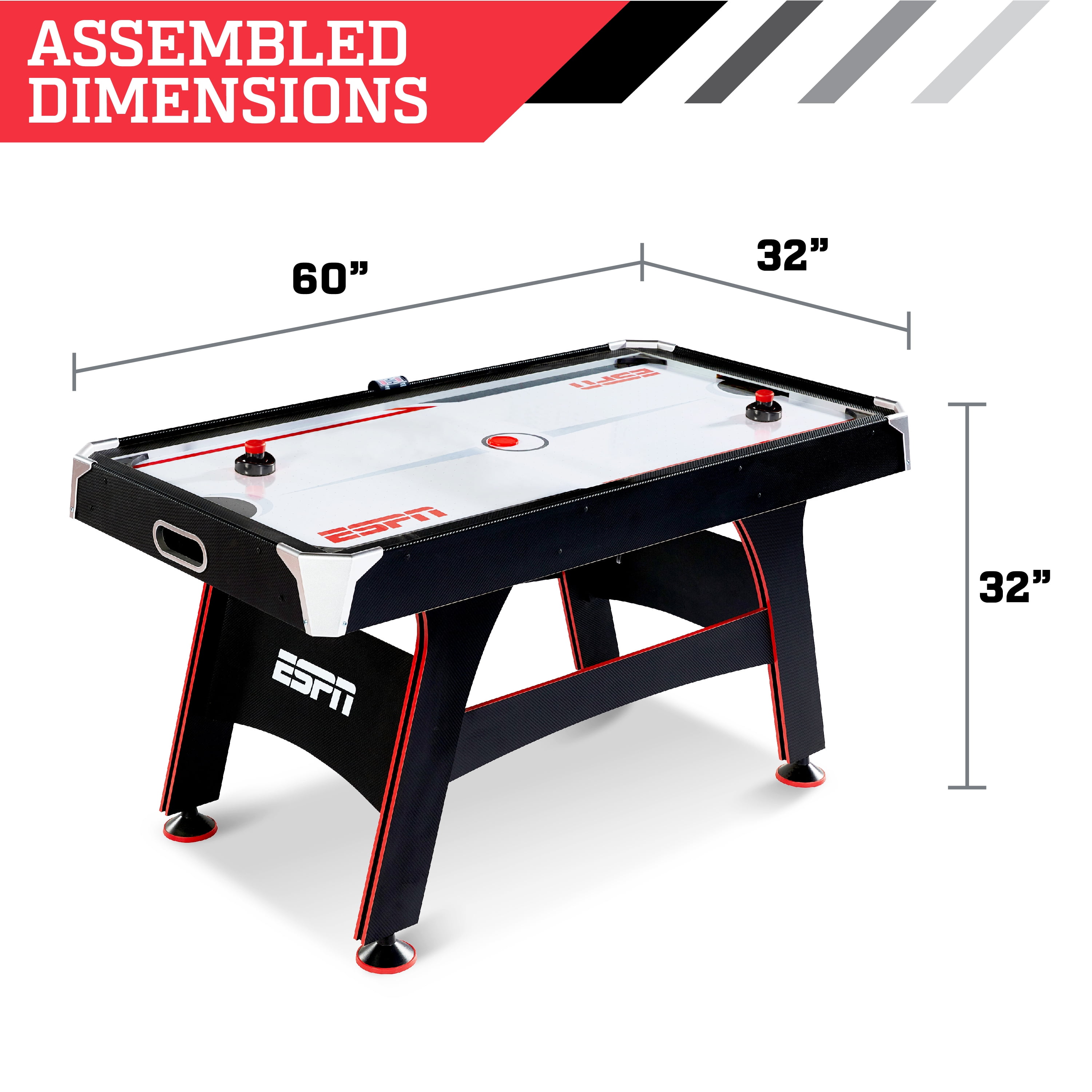 Espn 5 Ft Air Powered Hockey Table With Led Electronic Scorer