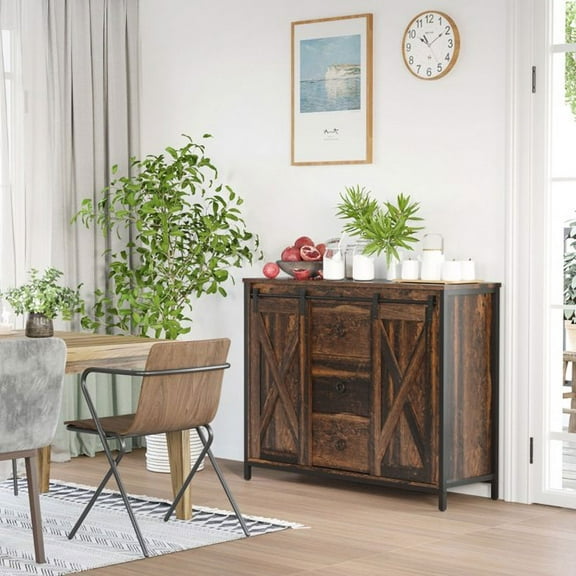 Fithood Cabinet Kitchen Sideboard Brown