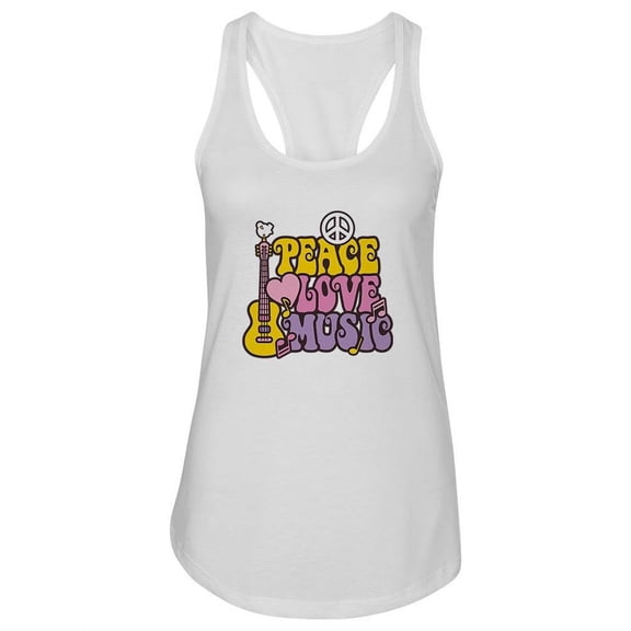 Peace,love,music. Tank Women -Image by Shutterstock, Female Small