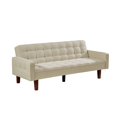 thumbnail image 6 of 73" Accent Convertible Sleeper Sofa Bed, Modern Linen Upholstered Loveseat Sofa Couch with Adjustable Backrest and 5 Legs, 2-Seater Lounge Couches for Living Room, Bedroom, Office, Beige, 6 of 9