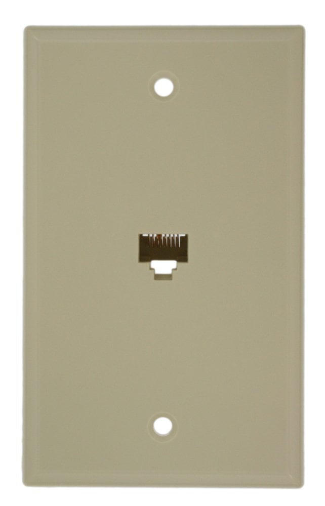 Leviton 40280-I Standard Telephone Wall Jack Ivory