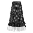thumbnail image 2 of TiaoBug Kids Girls Polka Dots Layered Ruffle Flamenco Skirt Spanish Folklorico Gypsy Full Circle Dance Skirts Black 10, 2 of 7