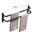 thumbnail image 4 of Bathroom Towel Racks, Black Wall Mounted Towel Bars for Shower and Kitchen, Waterproof Door Bars with Double Hook, 4 of 5