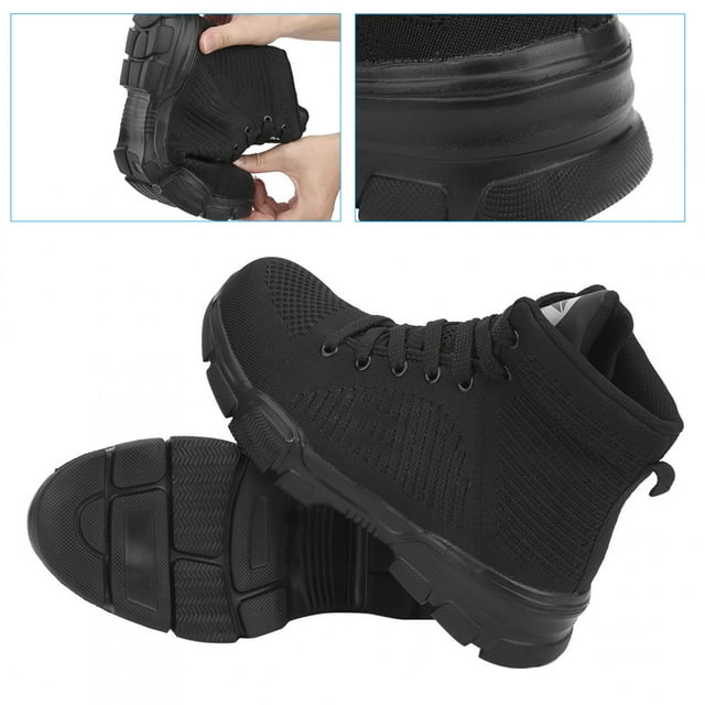 Qiilu Chaussures de Sécurité pour Hommes Bottes de Travail Embout en Acier Espadrilles Chaussures de Randonnée