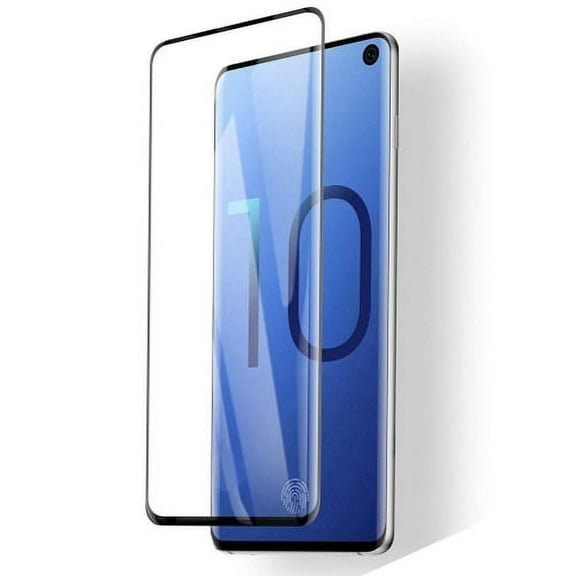 Galaxy S10 Tempered Glass Screen Protector - [Fingerprint Works] 3D Curved Edge Full Cover HD Clear [Bubble Free] [Case Friendly] X1N for Samsung Galaxy S10