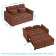 thumbnail image 5 of AOOWOW 51.18" Velvet Pull Out Sleeper Sofa Bed with Adjustable Backrest,  Convertible Sleeper Sofa Couch for Small Spaces, Camel, 5 of 8