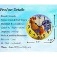 thumbnail image 3 of GZHJMY Beautiful Rural Crowing Cock Rooster Print Round Wall Clock Decorative, 9.5 Inch Battery Operated Quartz Analog Quiet Desk Clock for Home,Office,School, 3 of 6