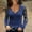 A1# Blue lace tops for women, variant on USSUMA Womens Clothing Solid Color Lace Womens Blouses and Tops Casual Long Sleeve V-Neck Loose Fitting Going Out Tops Shirts