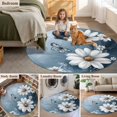 thumbnail image 6 of Flower Butterfly Round Area&nbsp;Rug 4ft Country Farm White Floral Black Butterfly Green Non-Slip&nbsp;Washable Circle Rugs Soft Felt Indoor Floor Mat for Bedroom Kitchen Living Room Bathroom, 6 of 9