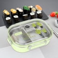 thumbnail image 2 of Contenedor de comida portátil Bento Box de acero inoxidable 304 de 650 ml, a prueba de fugas, para estudiantes y niños, color verde, 2 of 11